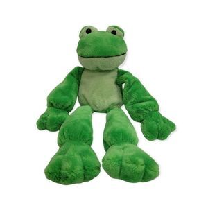 2003 Princess Soft Toys GREEN PLUSH FROG  W Pellet